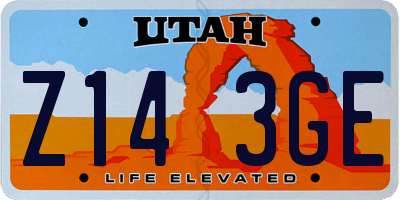 UT license plate Z143GE