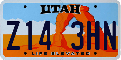 UT license plate Z143HN