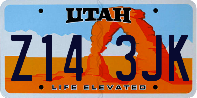UT license plate Z143JK