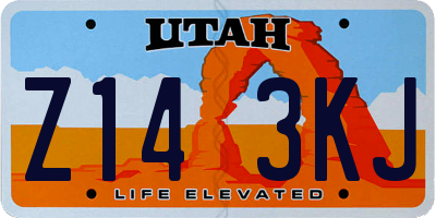 UT license plate Z143KJ