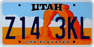 UT license plate Z143KL
