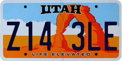 UT license plate Z143LE