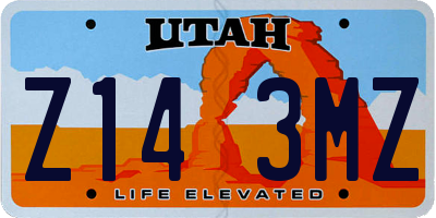 UT license plate Z143MZ
