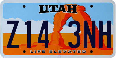 UT license plate Z143NH