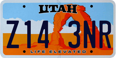 UT license plate Z143NR