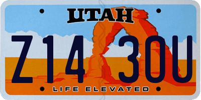 UT license plate Z143OU