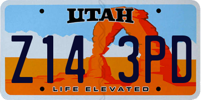 UT license plate Z143PD