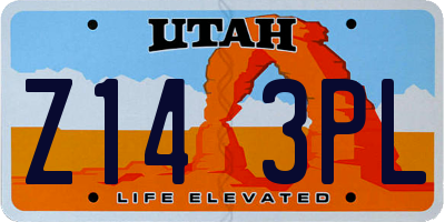 UT license plate Z143PL