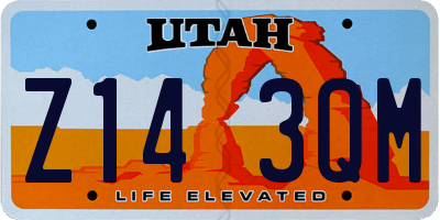 UT license plate Z143QM