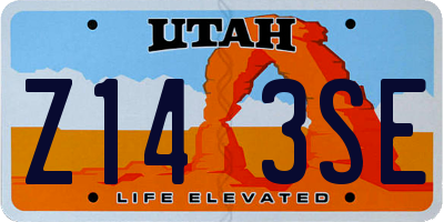 UT license plate Z143SE