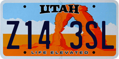 UT license plate Z143SL