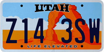 UT license plate Z143SW