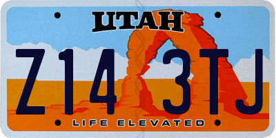 UT license plate Z143TJ