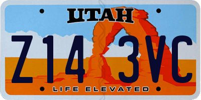 UT license plate Z143VC