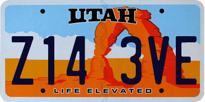 UT license plate Z143VE