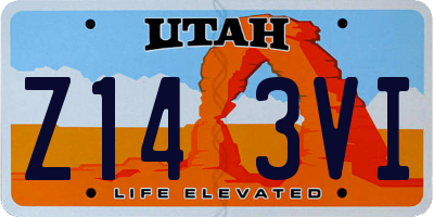 UT license plate Z143VI