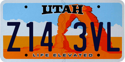 UT license plate Z143VL