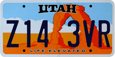 UT license plate Z143VR