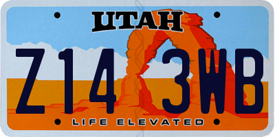 UT license plate Z143WB