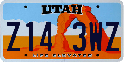 UT license plate Z143WZ