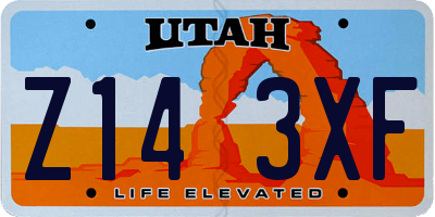 UT license plate Z143XF