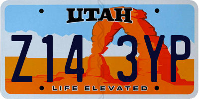 UT license plate Z143YP