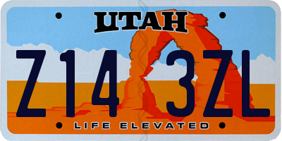 UT license plate Z143ZL