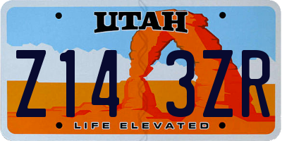 UT license plate Z143ZR