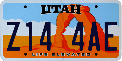 UT license plate Z144AE