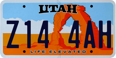UT license plate Z144AH