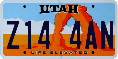 UT license plate Z144AN