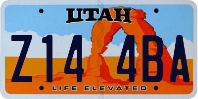 UT license plate Z144BA