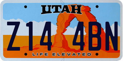 UT license plate Z144BN