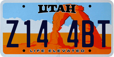 UT license plate Z144BT