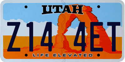 UT license plate Z144ET