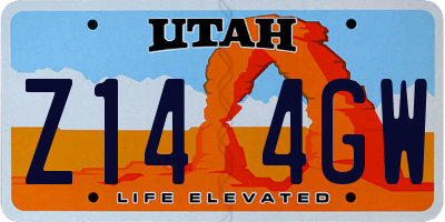 UT license plate Z144GW