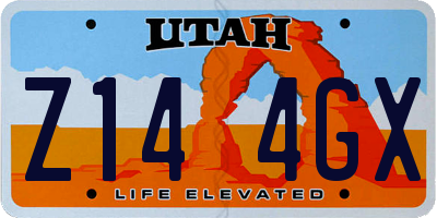 UT license plate Z144GX
