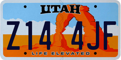 UT license plate Z144JF