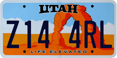 UT license plate Z144RL