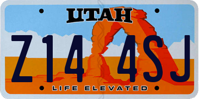 UT license plate Z144SJ