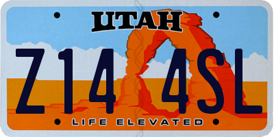 UT license plate Z144SL