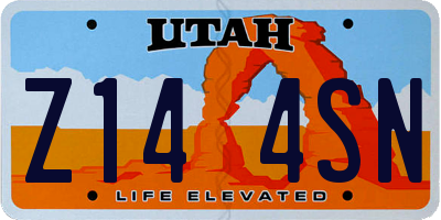 UT license plate Z144SN