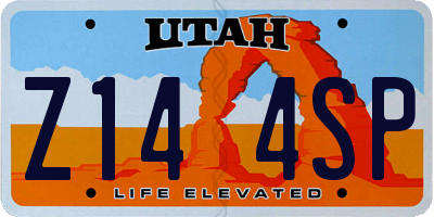 UT license plate Z144SP
