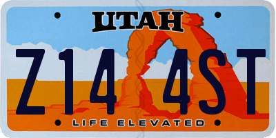 UT license plate Z144ST