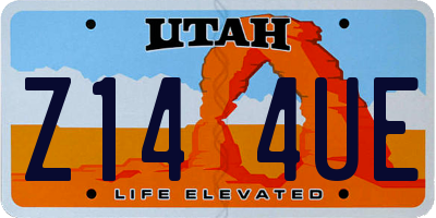 UT license plate Z144UE
