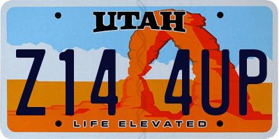 UT license plate Z144UP