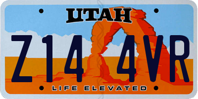 UT license plate Z144VR