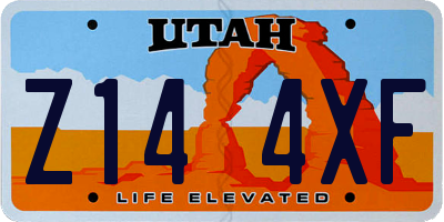 UT license plate Z144XF