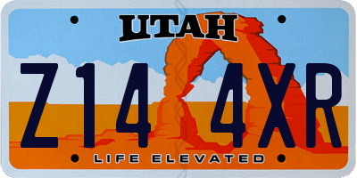 UT license plate Z144XR