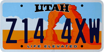 UT license plate Z144XW